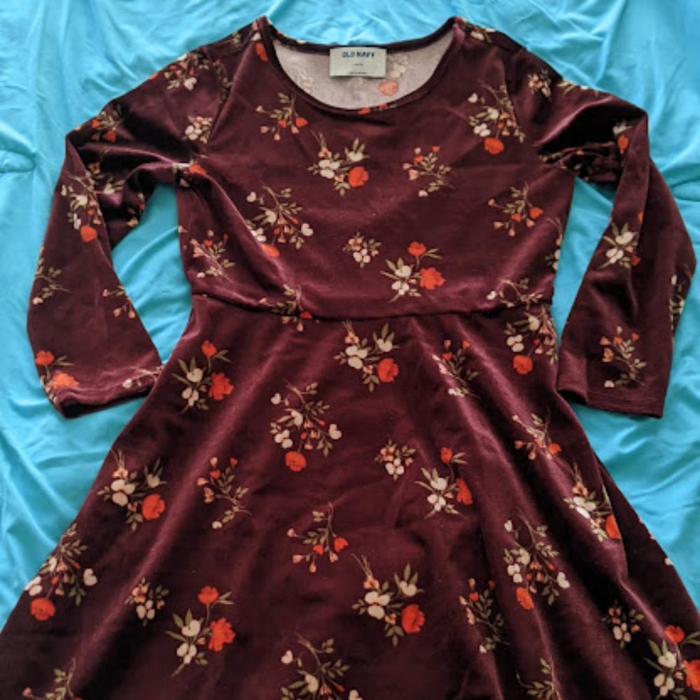 Burgundy Long Sleeve Dress